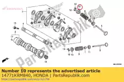 Ici, vous pouvez commander le retenue, ressort de soupape auprès de Honda , avec le numéro de pièce 14771KRM840: