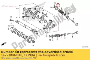 Honda 14771KRM840 retenue, ressort de soupape - La partie au fond