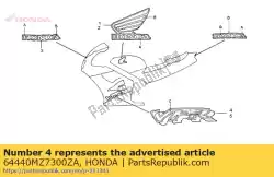 Here you can order the mark, r. Middle cowl *typ from Honda, with part number 64440MZ7300ZA: