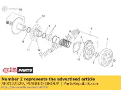 Here you can order the flanged nut from Piaggio Group, with part number AP8122529: