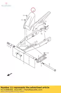 Suzuki 6131008J00 chain protector - Bottom side