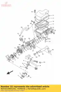 yamaha 904503980200 slangklem assy - Onderkant