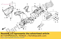 deksel comp., brandstoftank * nh1 * (nh1 zwart) van Honda, met onderdeel nummer 83750HP0A50ZA, bestel je hier online: