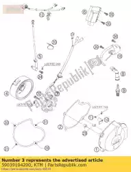 Here you can order the stator 4-k3-b 05 from KTM, with part number 59039104200: