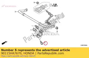 honda 90115HA7670 bolt, flange, 8x20 - Bottom side