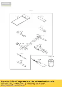 kawasaki 560071383 kit de ferramentas klx250-e1 - Lado inferior