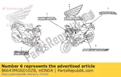 Aqui você pode pedir o marca (nc700s) * tipo3 * (tipo3) em Honda , com o número da peça 86643MGSD10ZB: