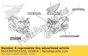 honda 86643MGSD10ZB marca (nc700s) * tipo3 * (tipo3) - Lado inferior