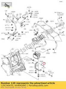 Kawasaki 120CA0635 bolt-socket,6x35 - Bottom side