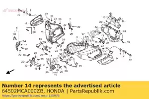 Honda 64502MCA000ZB capuz, r. interno * pb304p * - Lado inferior