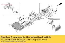 blijf, r. Achterlicht kant van Honda, met onderdeel nummer 77216MEE000, bestel je hier online: