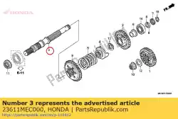 as, laatste versnelling van Honda, met onderdeel nummer 23611MEC000, bestel je hier online: