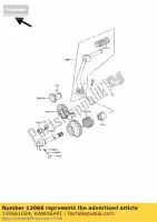 130661024, Kawasaki, shaft-kick kh125-k1 kawasaki ke 100 1987 1991 1992 1994, Nieuw