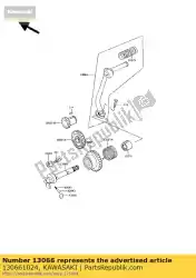 shaft-kick kh125-k1 van Kawasaki, met onderdeel nummer 130661024, bestel je hier online: