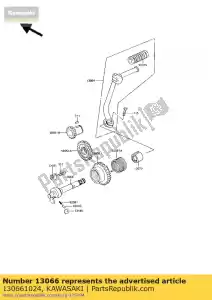 kawasaki 130661024 shaft-kick kh125-k1 - Onderkant