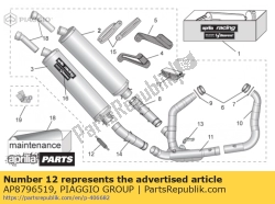 Aprilia AP8796519, Exhaust pipes spring, OEM: Aprilia AP8796519