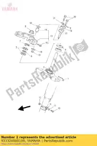 yamaha 933320000100 brg, kegelrol (409) - Onderkant