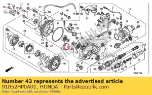 honda 91052HP0A01 rolamento, esfera radial, 29x52x12 - Lado inferior