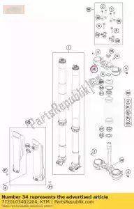 ktm 7720103402204 pince triple supérieure x = 22 mm ou - La partie au fond