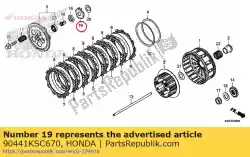 Ici, vous pouvez commander le rondelle, serrure, 18mm auprès de Honda , avec le numéro de pièce 90441KSC670: