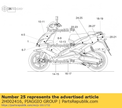 Aprilia 2H002416, Texture decalcomania cupolino anteriore sinistro, OEM: Aprilia 2H002416