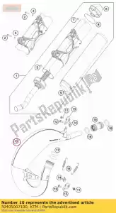 ktm 50405007100 tubo de escape - Lado inferior