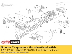 Aprilia AP8112883, Rucklichtblende, OEM: Aprilia AP8112883