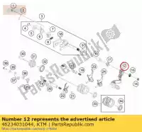 46234031044, KTM, d?wignia przerzutki kpl. gasgas husqvarna ktm  sx sxs xc 65 2009 2010 2011 2012 2014 2015 2016 2017 2018 2019 2020 2021 2022, Nowy