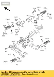 Kawasaki 132E0820 parafuso-flangeado-pequeno - Lado inferior