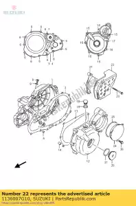 suzuki 1136007G10 cvr, engine.sprocket - Lado inferior