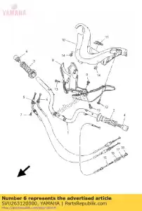 yamaha 5VU263120000 cable, acelerador 2 - Lado inferior