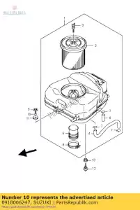 suzuki 0918006247 espaçador, 6,1x8x7 - Lado inferior