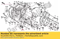 Ici, vous pouvez commander le joint d'huile, 25x35x5 auprès de Honda , avec le numéro de pièce 91203KCY671: