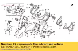 Aquí puede pedir cubierta, r. Refugio interior de Honda , con el número de pieza 83165MCA000: