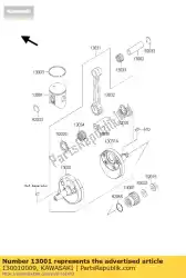 Qui puoi ordinare motore a pistoni, dimensione b kx125-m2 da Kawasaki , con numero parte 130010009: