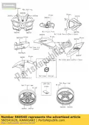 Here you can order the mark,upp holder,river from Kawasaki, with part number 560541628: