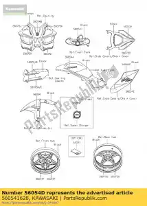 Kawasaki 560541628 mark,upp holder,river - Bottom side