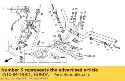 Aquí puede pedir interruptor de montaje., combinación de Honda , con el número de pieza 35100MFGD01: