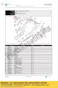 Piaggio Group 62445300EM manija derecha del pasajero - Lado inferior