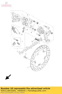 yamaha 9581L0803000 parafuso, flange - Lado inferior