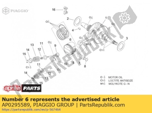 aprilia AP0295589 kolbenringsatz - Unterseite