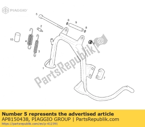 aprilia AP8150438 tornillo hexagonal m10x130 - Lado izquierdo