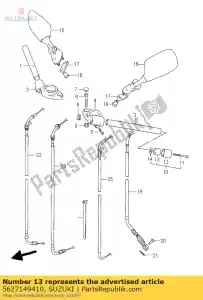 suzuki 5627149410 équilibreur, poignée - La partie au fond