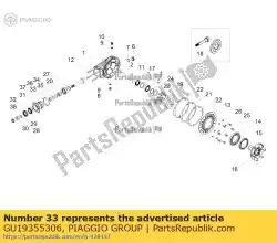 Aquí puede pedir espaciador 1,6 mm de Piaggio Group , con el número de pieza GU19355306: