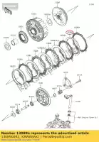 130890042, Kawasaki, 01 piastra-frizione,t=2.0 kawasaki  400 2018 2019 2020 2021, Nuovo