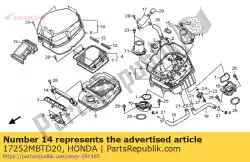 Ici, vous pouvez commander le conduit intérieur de filtre à air auprès de Honda , avec le numéro de pièce 17252MBTD20: