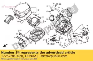 Honda 17252MBTD20 conduit intérieur de filtre à air - La partie au fond