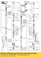 440130037, Kawasaki, horquilla interior, derecha kawasaki kx  r f kx250 250 , Nuevo