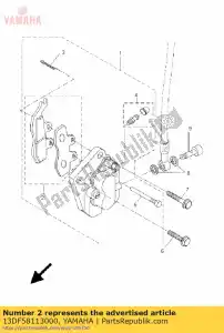 yamaha 13DF58113000 remblok, remklauw 2 - Onderkant