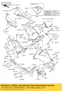 kawasaki 110530339 staffa, lwr cowling, lh zx1000- - Il fondo